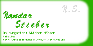 nandor stieber business card