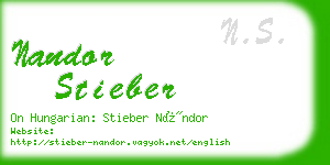 nandor stieber business card